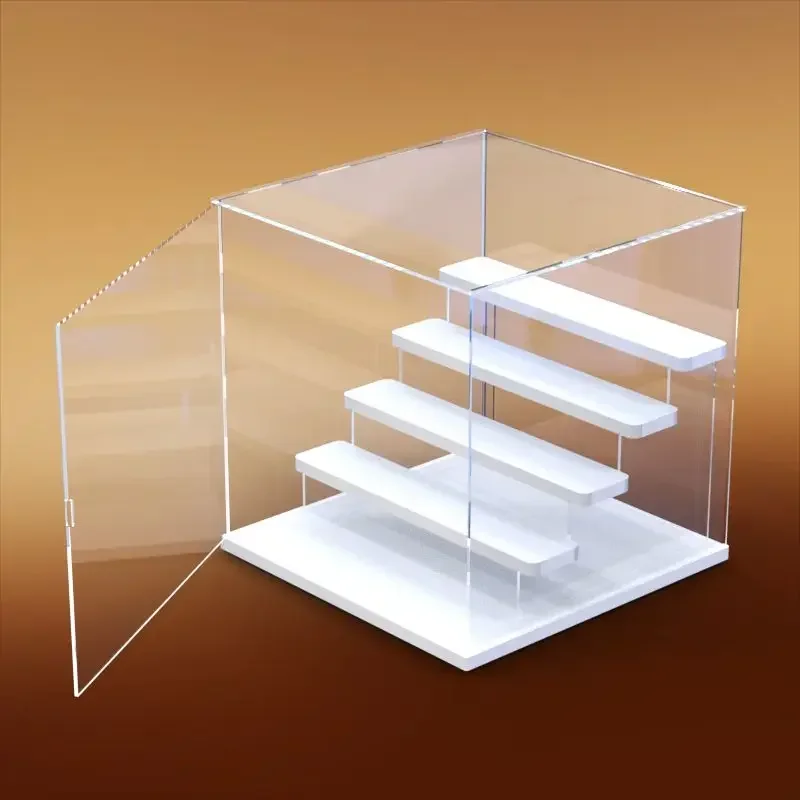 Transparent Acrylic Toy Model Storage Box Desktop Multi-layer Perfume Cosmetics Jewelry Ladder Dust-proof Storage Cabinet