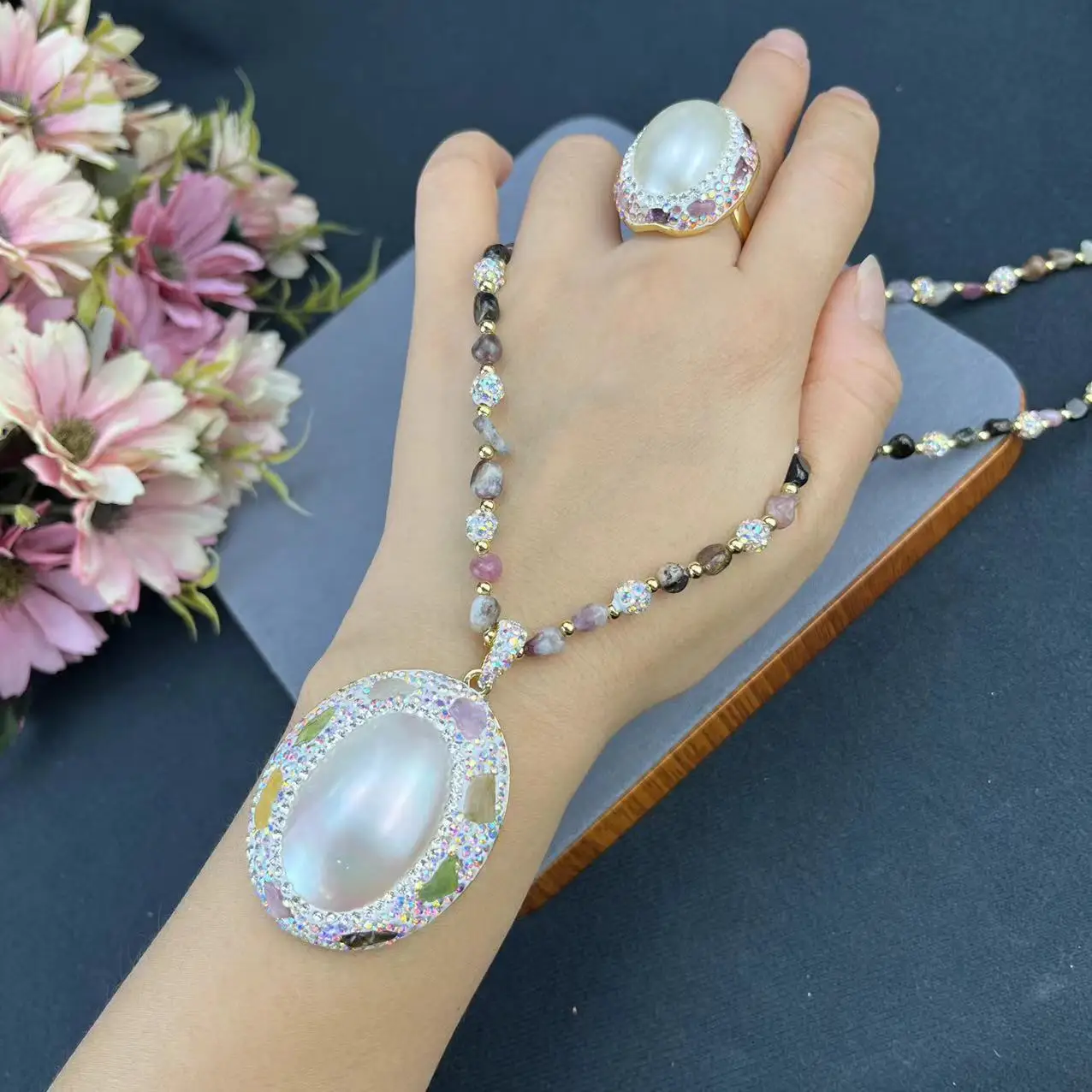 DIY accessories Live stream new color tourmaline necklace Mapei pendant women's daily versatile jewelry factory direct sales