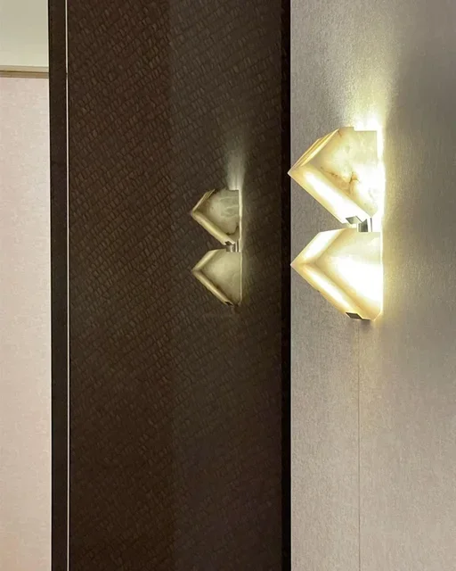 Alabaster-Treppenhaus-Wandleuchte, moderne Außen-Hotel-Korridor-Wandkunstleuchte, Wohnzimmer-Schlafzimmer-Hintergrundwand-Nachttischlampe – Detail 4