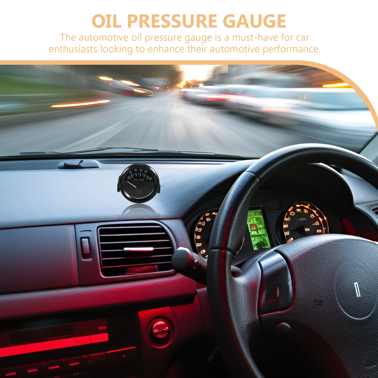 

Oil Pressure 12V Indicator Car Oil Gauge Automotive Kit Mechanical Steel Internal Parts Press Gauge Auto