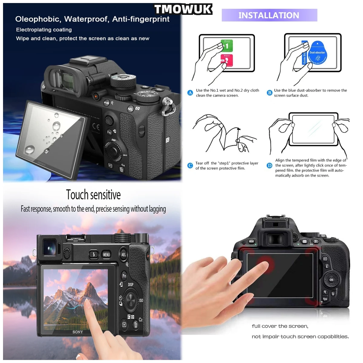 

Screen Tempered Glass Film Cover Protector For Sony Alpha A6600 A6000 A6100 A6300 A6400 A5000 NEX-7/6/5/5N/5T/5R/3