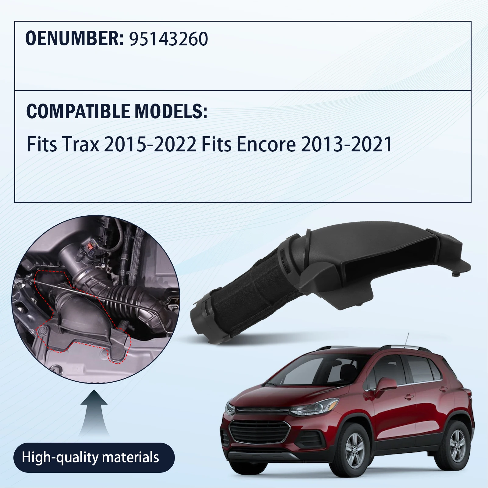 

95143260 Шланг воздушного коллектора, воздушный фильтр, впускной канал для Chevrolet Trax 2015-2022 Buick Encore 2013-2021