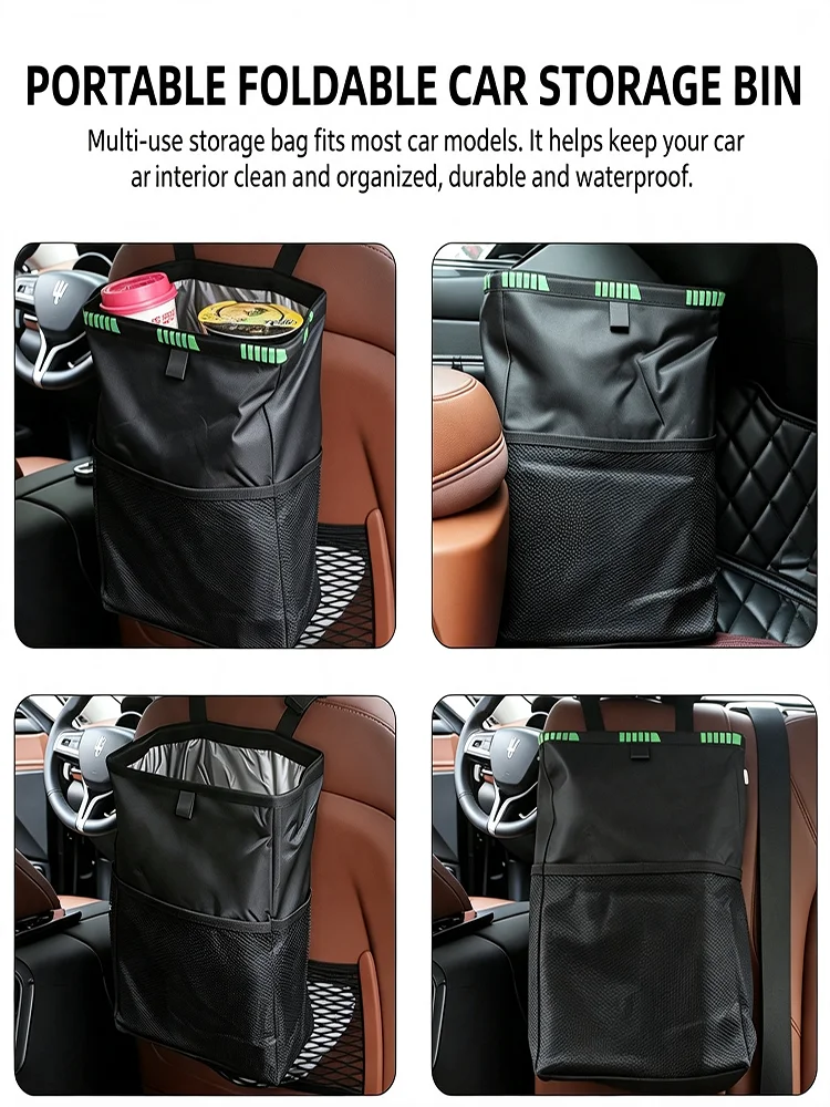 Multi-Functional Car Storage B - Waterproof Car Trash Can With Lid recension och pris