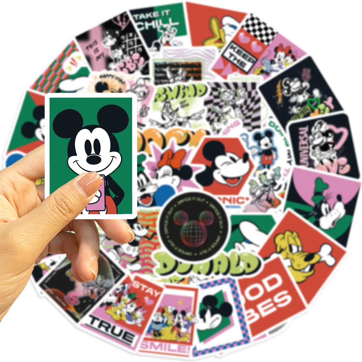 50 قطعة ديزني ميكي ماوس دونالد داك الكرتون ملصق DIY بها بنفسك الهاتف المحمول الأمتعة سكيت الكتابة على الجدران الشارات متعة للعب الأطفال #5