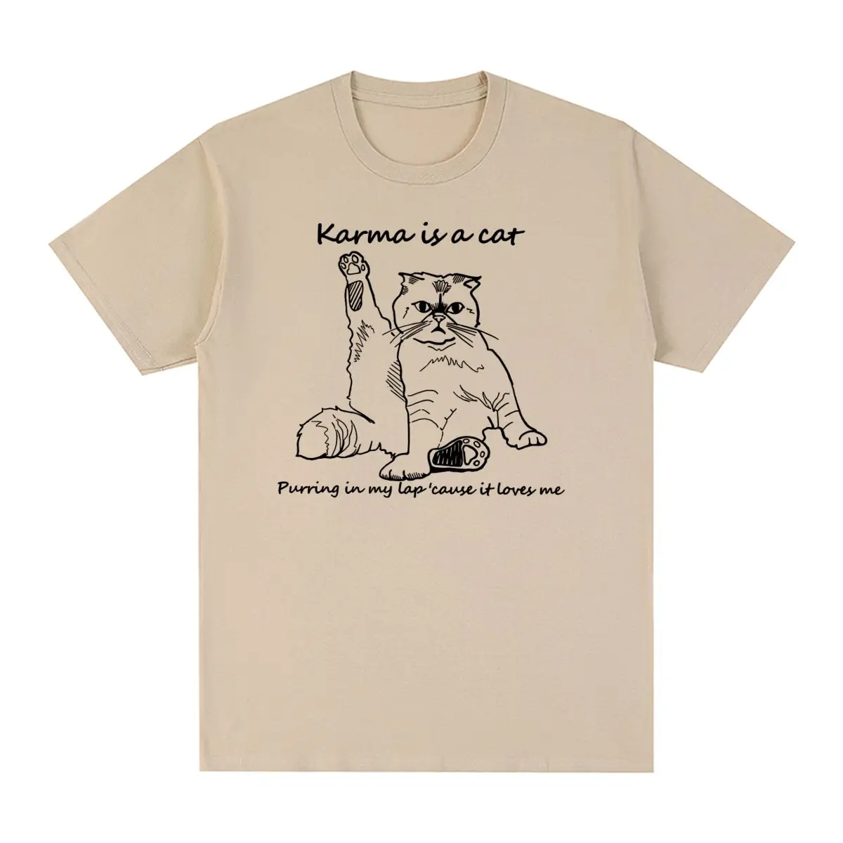 Swift Vintage T-shirt Karma Is A Cat Kawaii Unisex Streetwear Fans Gifts Cotton Men T shirt New Tee Tshirt Womens Tops