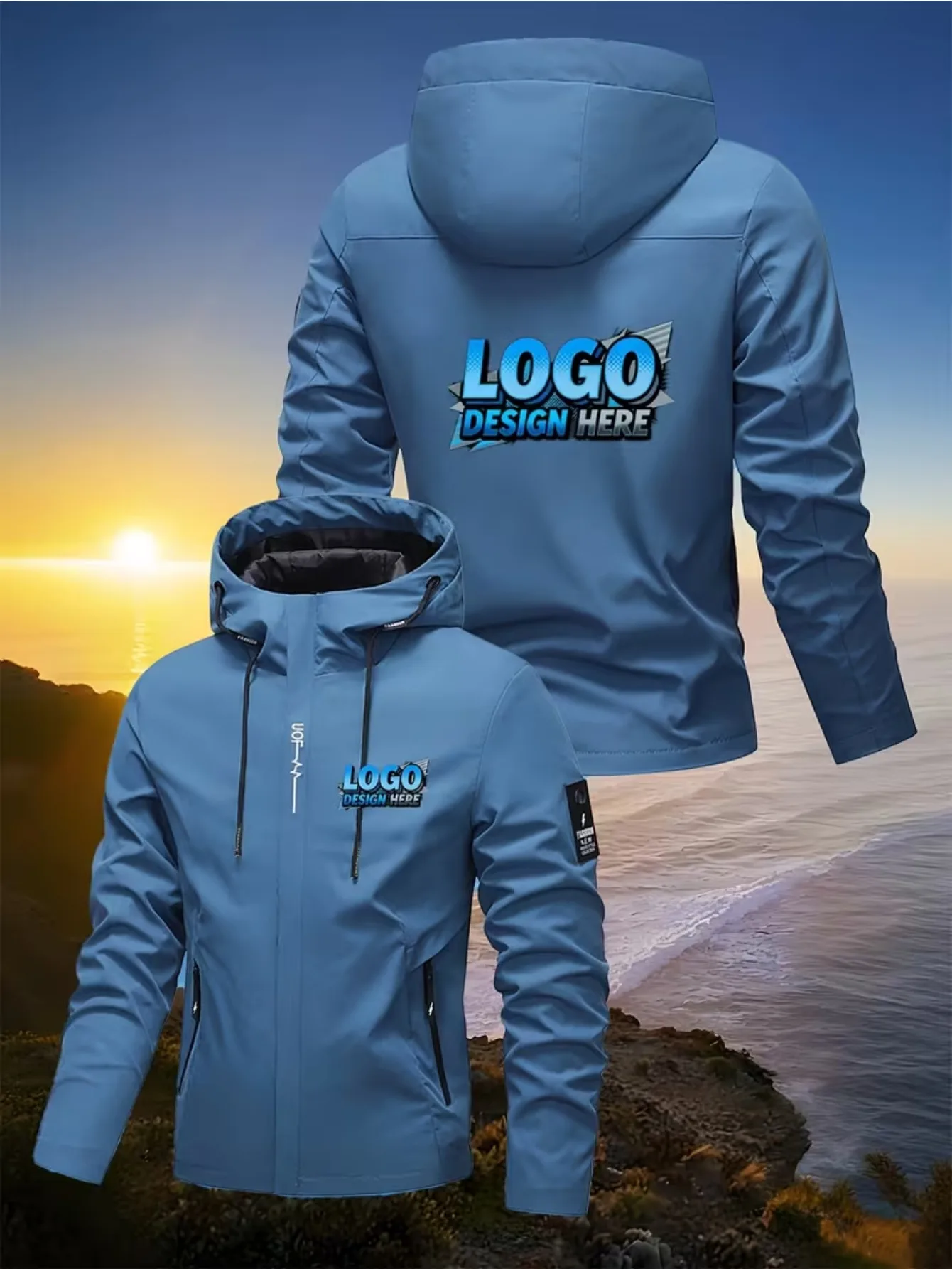 Men's Premium Hooded Jacket, New Autumn-Winter Model, Customizable with Any Logo. Casual Business Coat, Versatile Top.