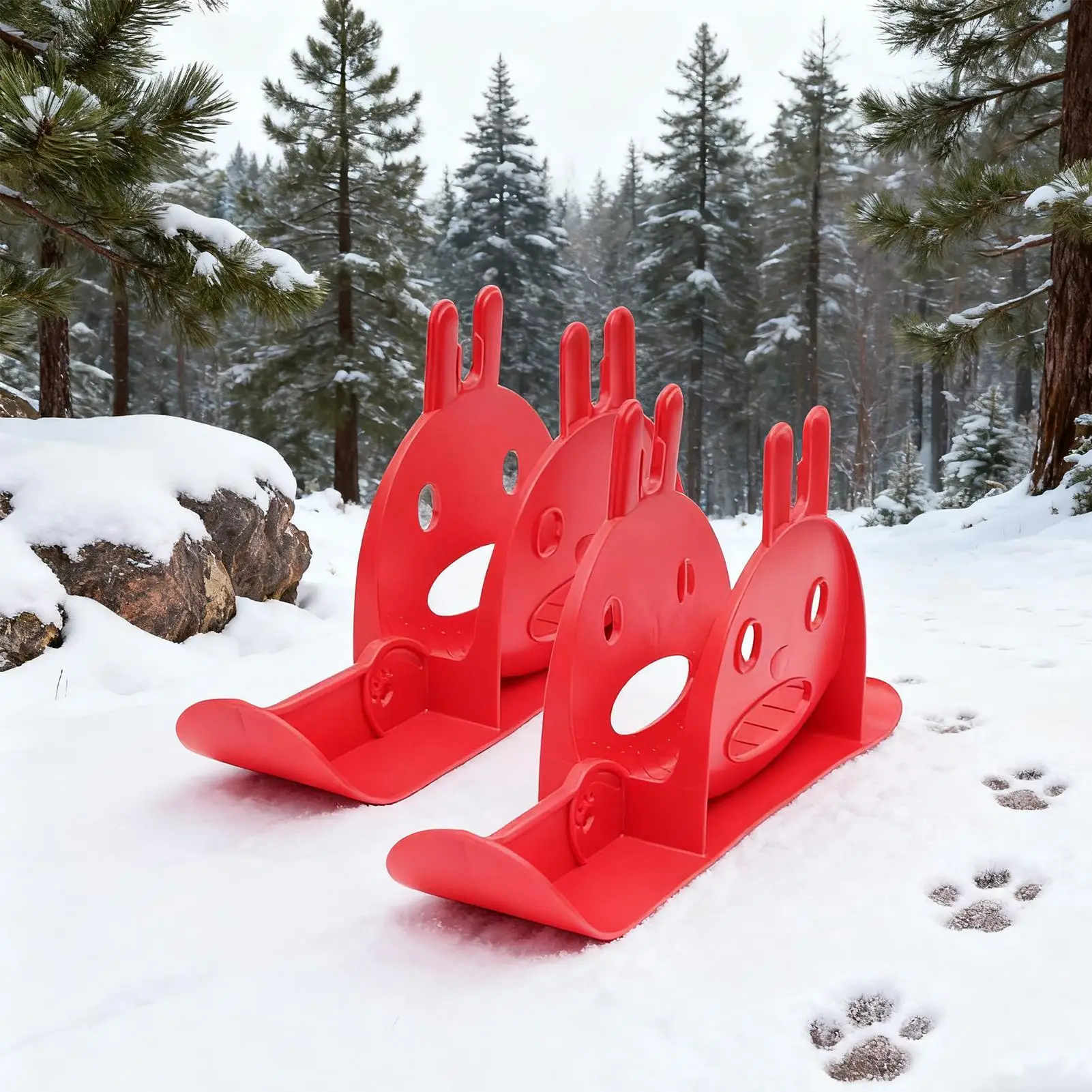 Ciclismo Snow Ski 1 paio per bambini senza pedale allenamento bici sci slitta parti di ricambio antiscivolo per equitazione camminatore avventura all'aria aperta