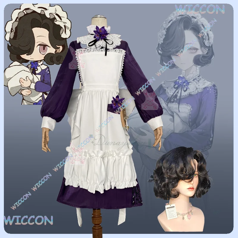 

SAIKOU/Tuesday Christine Cosplay Costume Deep Purple Maid Dress Game Reverse:1999 Wig Woman Sexy Cute Suit For Halloween Party C