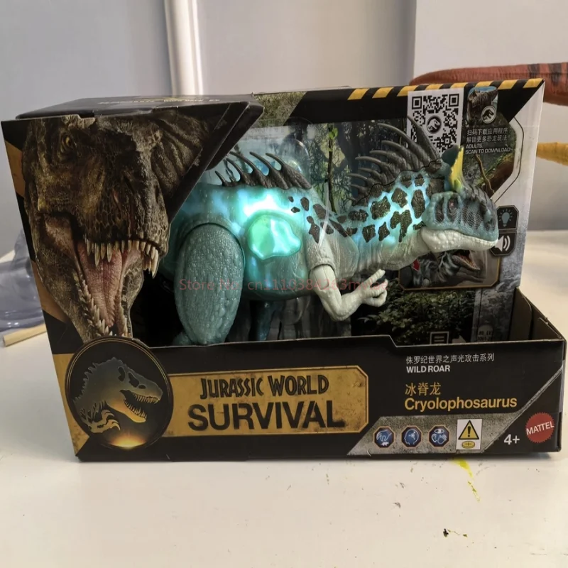Genuine Jurassic World Cryolophosaurus Sound And Light Attack Realistic Simulation Dinosaur Model Toy  Collectors Birthday Gift