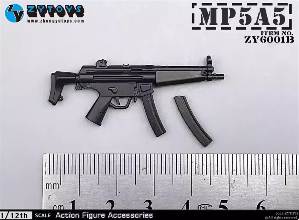 1/12th zytoys zy6001b mini brinquedos armas modelo mp5 m4 ak47 p90 m1887 material pvc não real para 6 "boneca figura cena componente diy