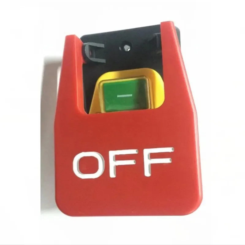 Off-On Red Cover Emergency Stop Push Button Switch 16A Power-Off/Undervoltage Protection Electromagnetic Start Switch