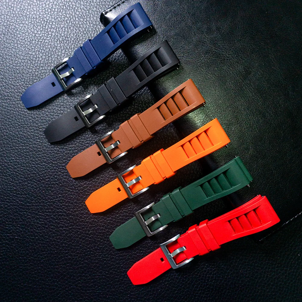 

Premium Grade Fluoro Rubber Watch Strap 20mm 22mm For New FKM Watch Bands Diving Bracelet Fast Release Wrist Belt Accessories