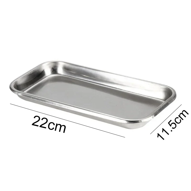 Stainless Steel Cosmetic Storage Tray Tattoo Equipment Tray Manicure Tweezers Doctor Surgery Dental Tray Fake Nail Tray Tool