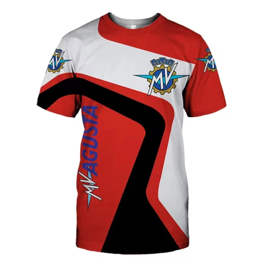 New MV Agusta T-Shirts Motorcycle Racing 3D Print Men Sports Casual Fashion Oversized O-Neck T Shirt Tees Tops Jersey Breathable