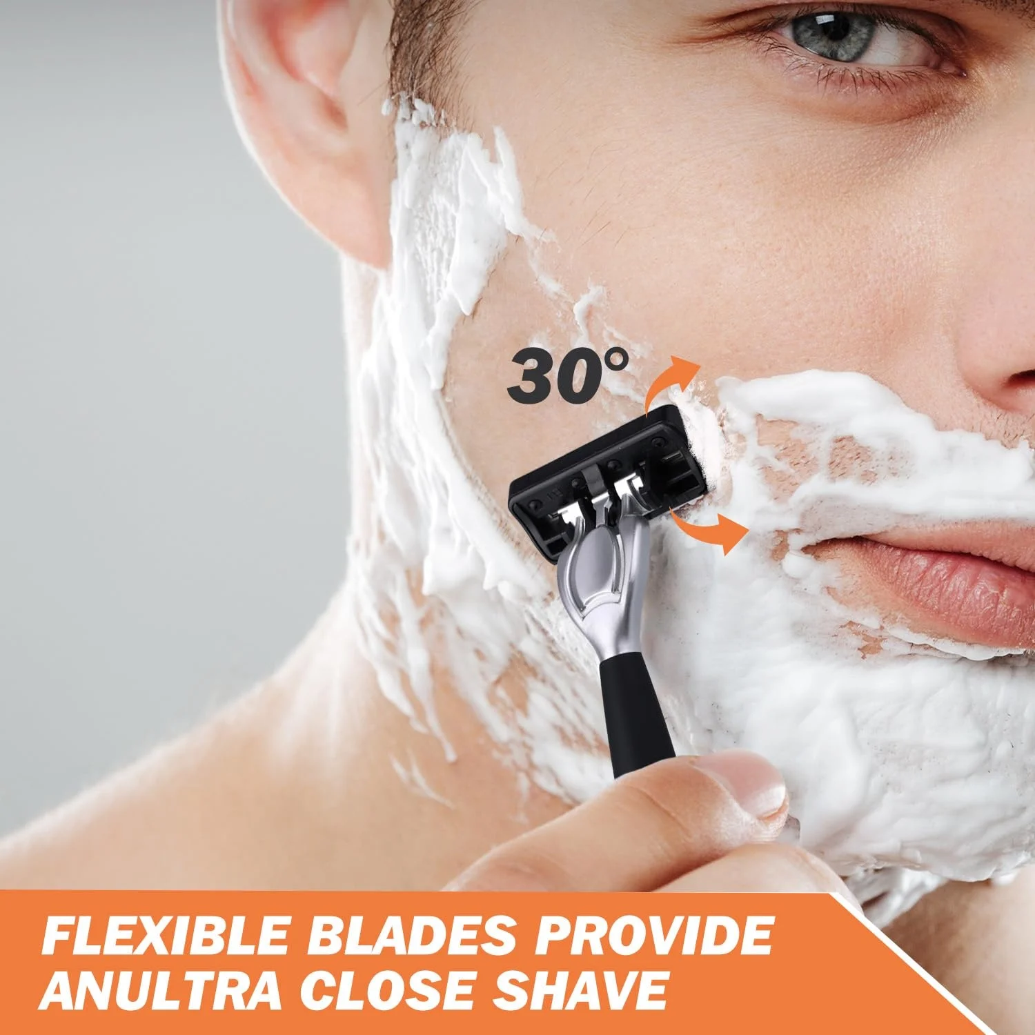 7-Layer Shaver Blade Manual Razor with Replaceable Blades No Skin Damage Blades Shaver Resistant Water Wash Shaver