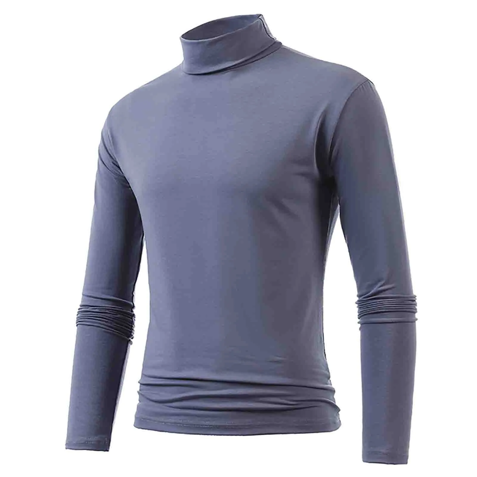 Maglietta maschile invernale calda con collo alto moda intimo termico uomo Basic Plain Tee top Pullover Fitness Under Shirt abbigliamento uomo