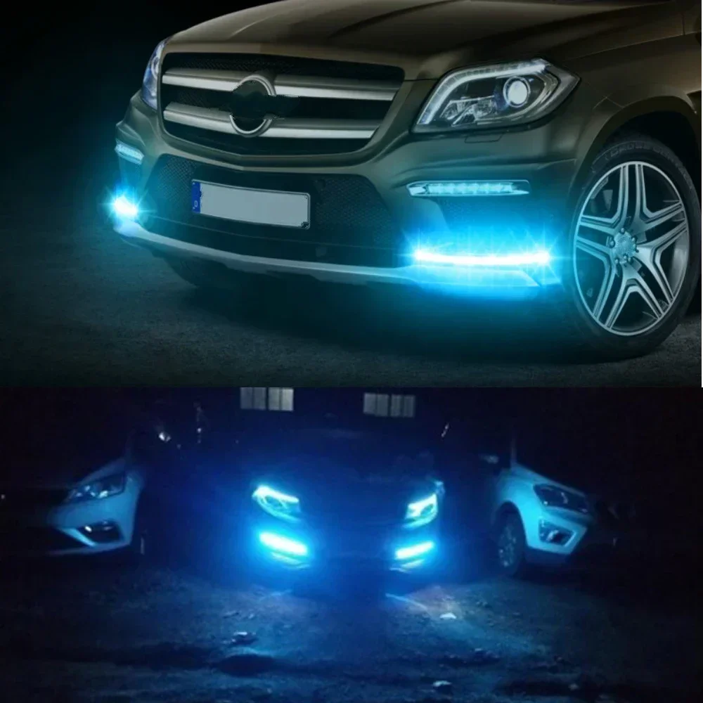 2 szt. LED wodoodporne światła DRL samochody Auto dekoracyjne elastyczne światła do jazdy dziennej samochód pasek do jazdy stylizacja reflektorów — zdjęcie 6