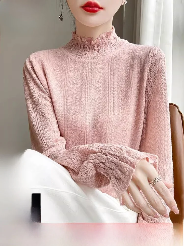 Women's Camere Knitwear Loose Fit f High Collar Sweater Autumn New Sle Tassel Long Sve Warm Thermal Base irt