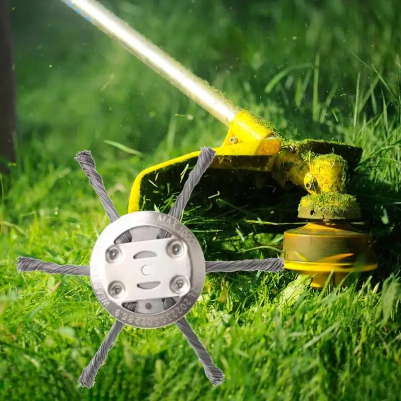 Weed Brush Head Steel Wire Wheel Grass Trimmer Head Removal Moss Rust Lawn Mower Grass Brush Disc Weed Brush Trimmer Heads