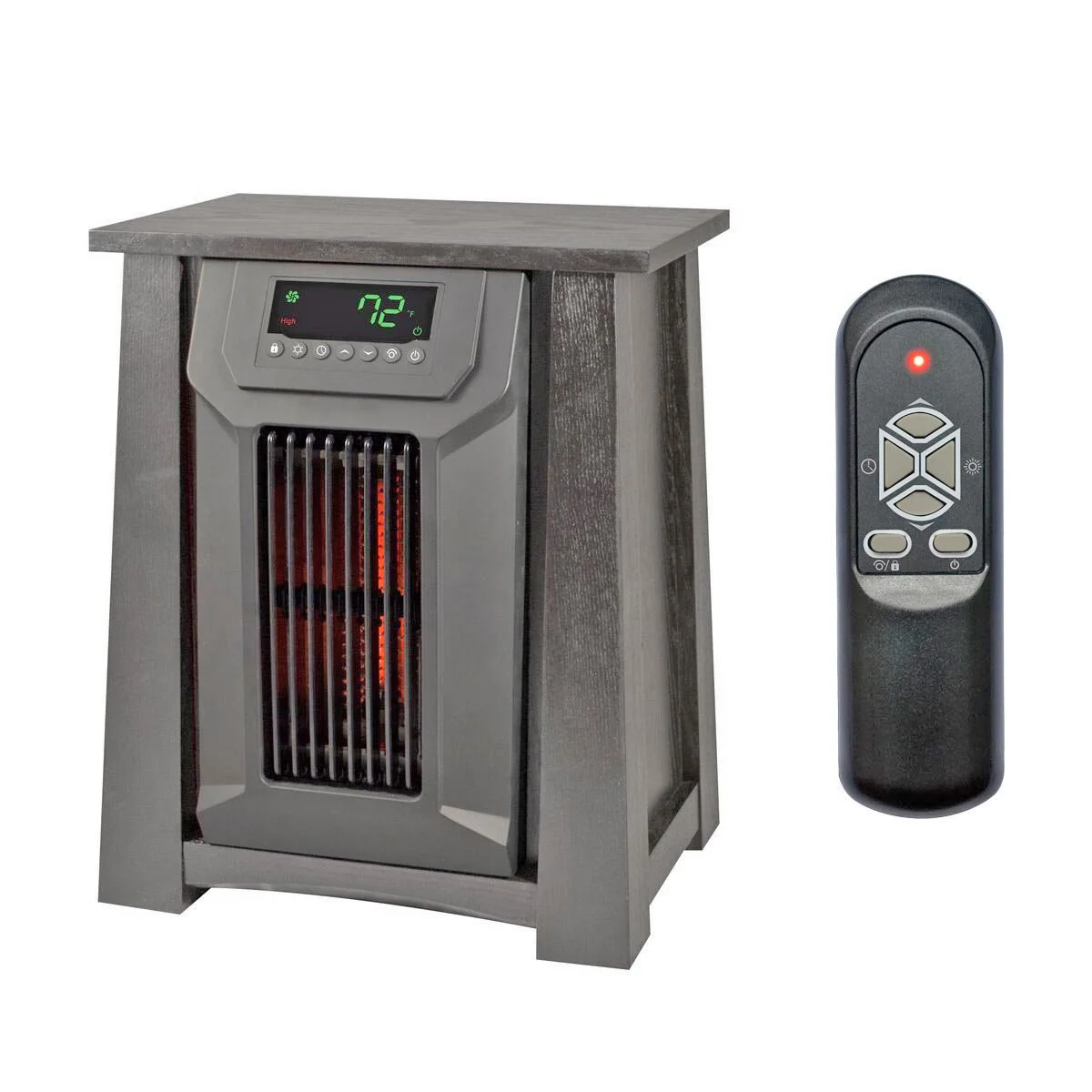 Remote Control 750W 1500W ECO 8 Wrapped Element Vertical Infrared Space Heater With Oscillation