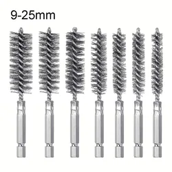 1Pc Deburring Pipeline Steel Wire Brush 9-25mm Wire Tube Machinery Cleaning Brush Polishing Rust Cleaner Washing Tools 1/4Inch