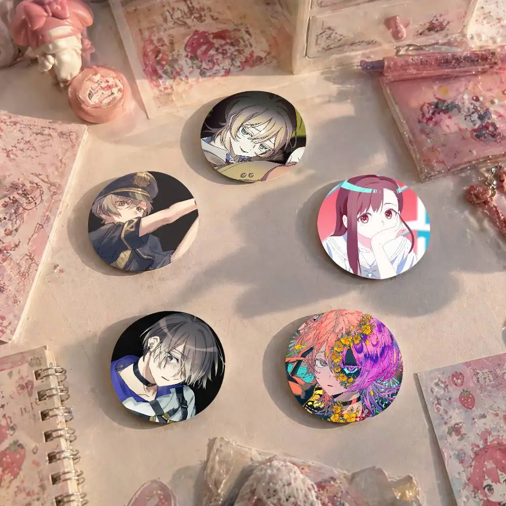 A-Milgram Anime Cartoon Round Brooches On Backpack Jacket Acrylic Button Pins Collection Gifts