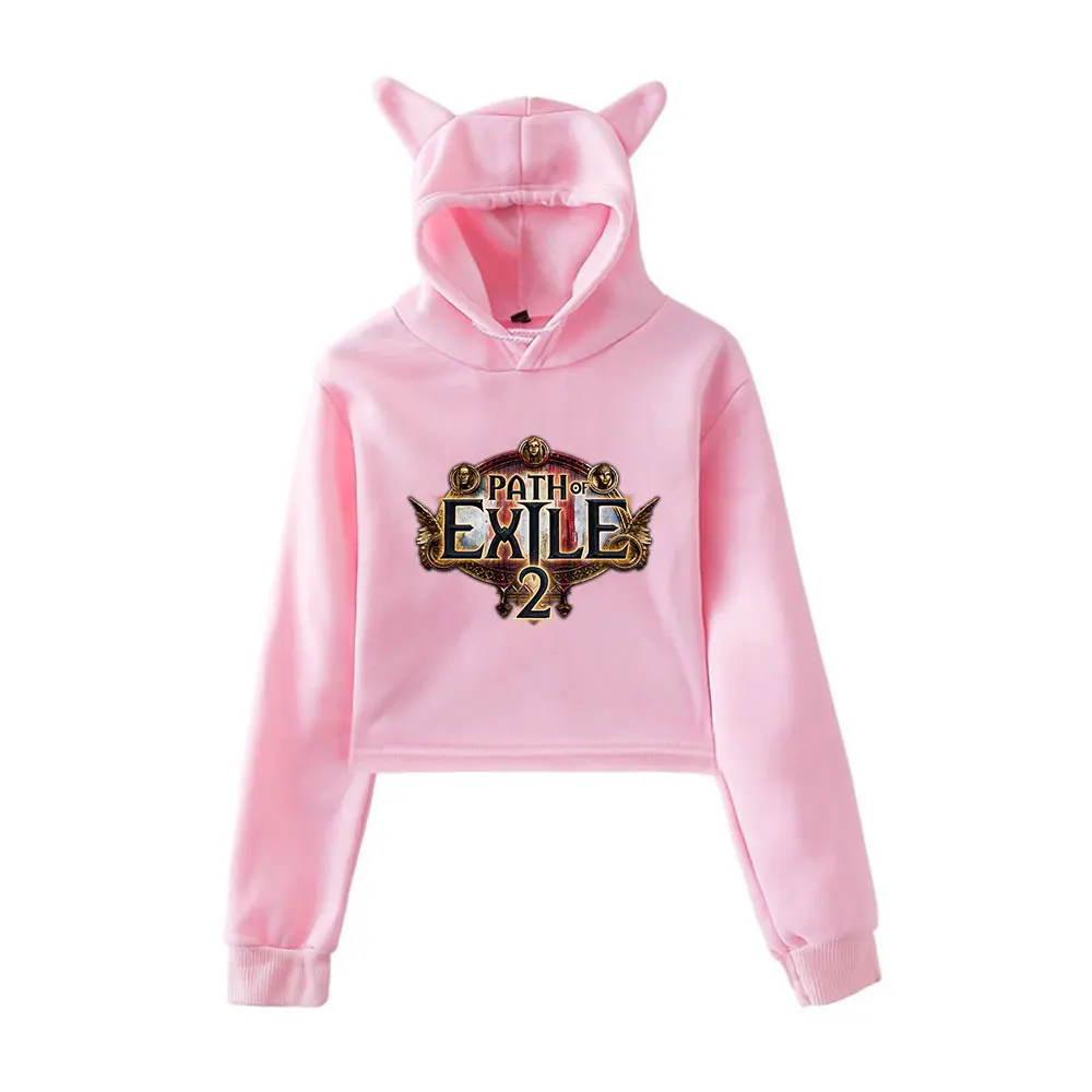 Hot Game Path Of Exile 2 Sudadera con capucha Merch Jersey Mujer Orejas de gato Sudadera con capucha Top de manga larga Ropa de mujer