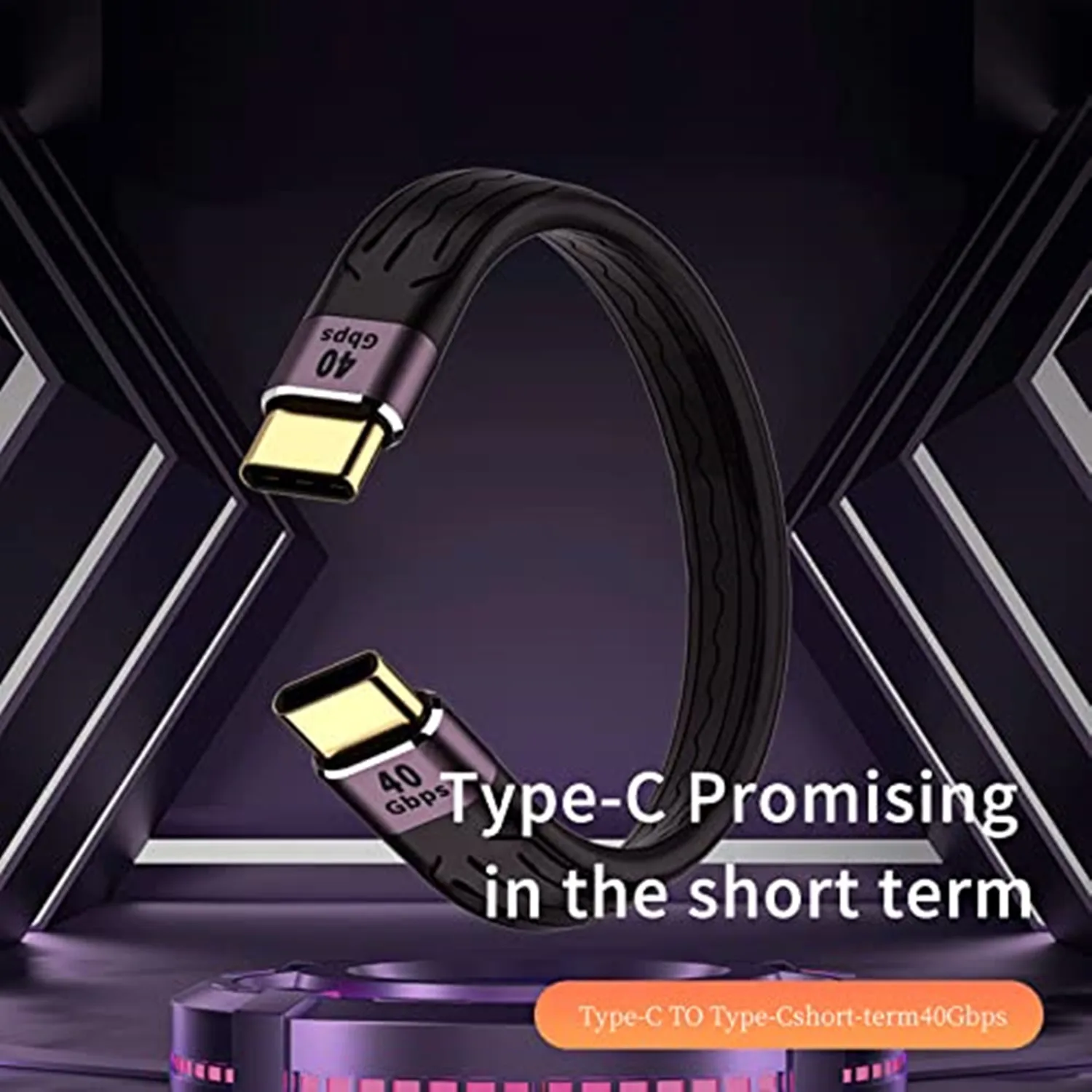 Short USB C Cable，USB C to C 0.4 Ft Flexible Cable Support Thunderbolt 4/3,USB4, PD 100W Quick Charge,8K Video,40Gbps Data