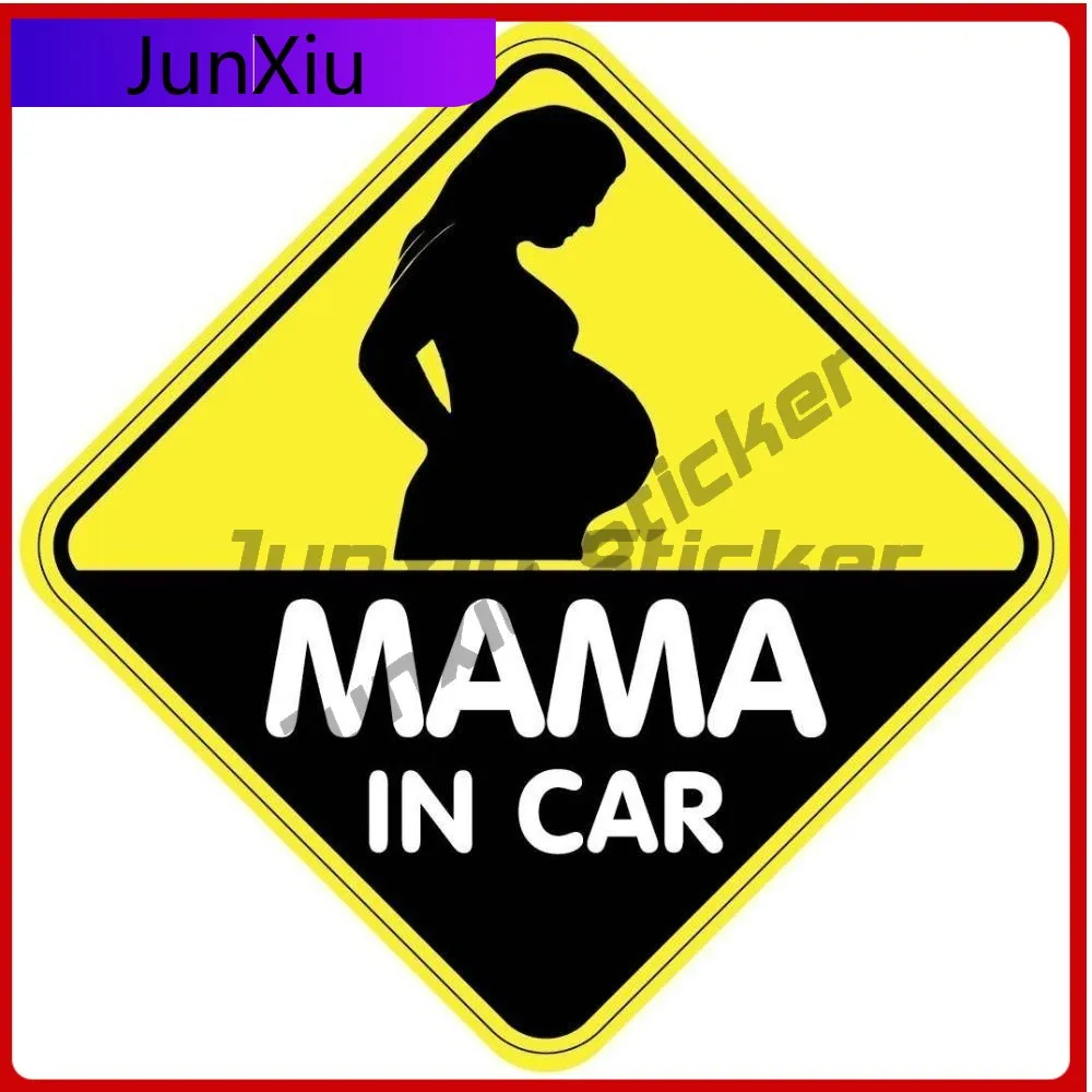

Mama In Car Pregnant On Unique Laptop Boat Anti UV Auto Accessories Vinyl Decal For Car Truck SUV Window Bumper Laptop