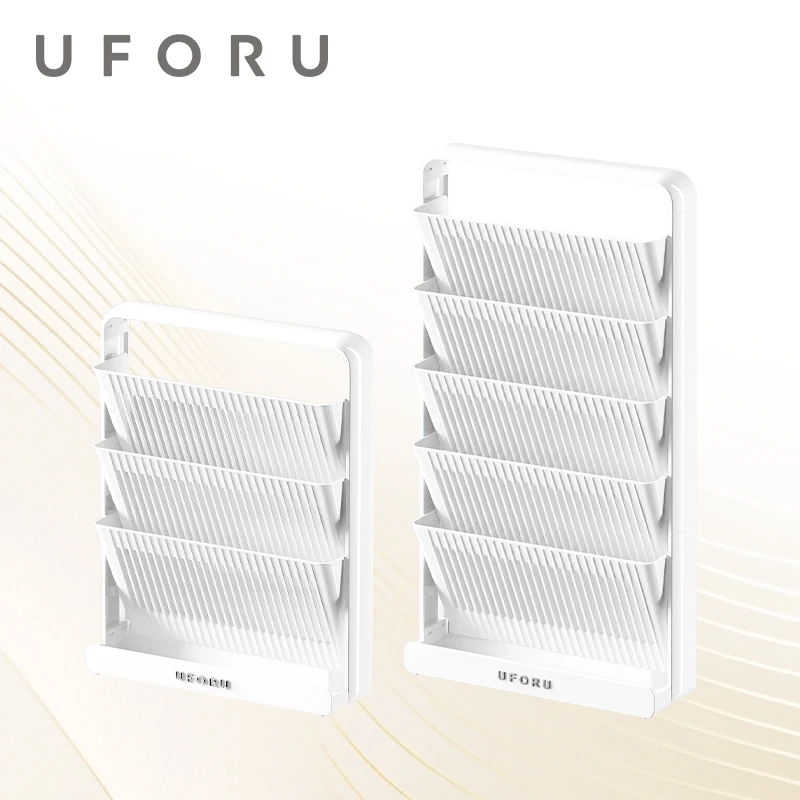 UFORU 1Pc Multi Layer File Organizer Rack Narrow Vertical Bookshelf Desktop Floor Storage Holder for Office Student Home Desk