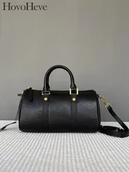 Retro Women Cowskin Genuine Leather Bag Fashion Tote Handbag Solid Color Boston Bag Office Ladies Single Shoulder Crossbody Bags