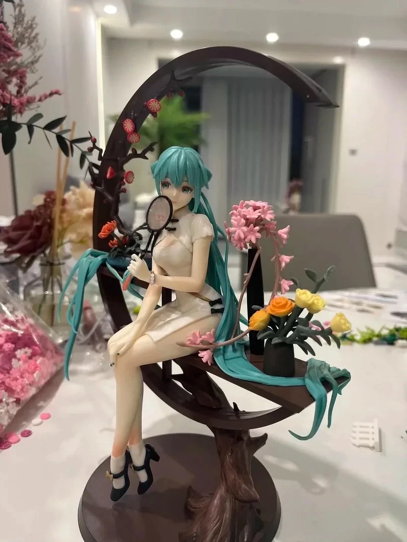 Offre spéciale 25 cm HATSUNE MIKU Figure d'anime Cheongsam Miku statue de douane ancienne Figurine en Pvc modèle à collectionner jouets cadeaux d'anniversaire