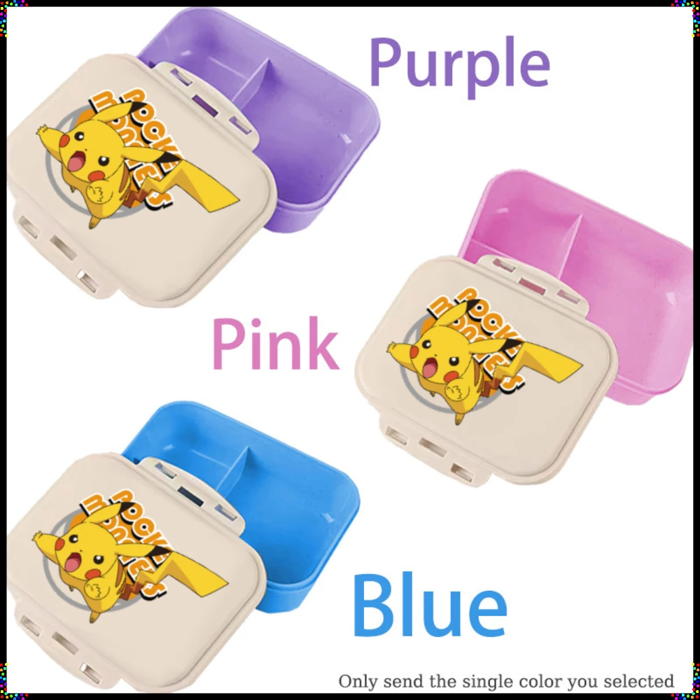 Bento Box pok e.mon Portable Pink Blue Purple Lunch Box Anime Storage Pocket Elf  School Picnic Lunchbox Office Dinner Case Gift