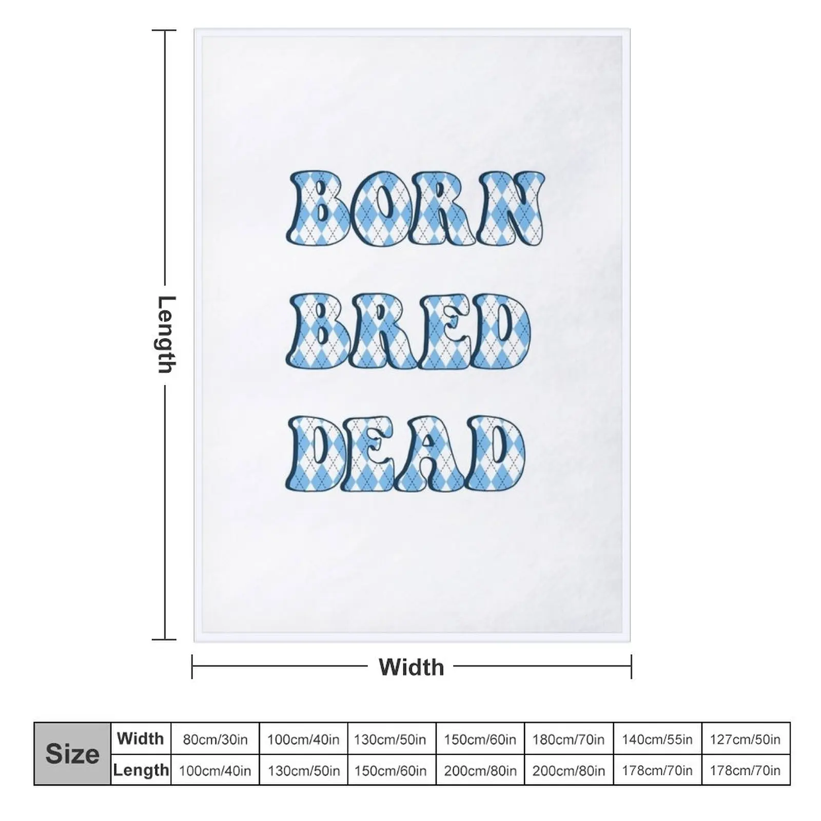 Born Bred Dead Argyle Throw Blanket Soft for babies Comforter Blankets