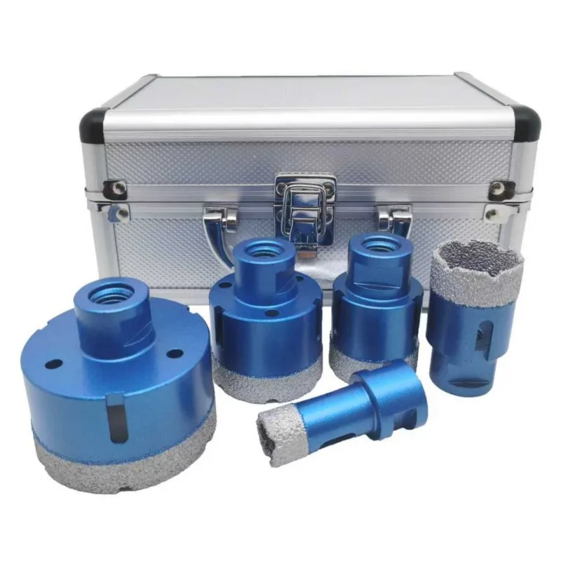 

5pcs M14 Brazed Diamond Hole Opener Set 20mm/35mm/40mm/50mm/68mm Ceramic Tile Stone Punching Angle Grinder Rock Slab Hole Drill