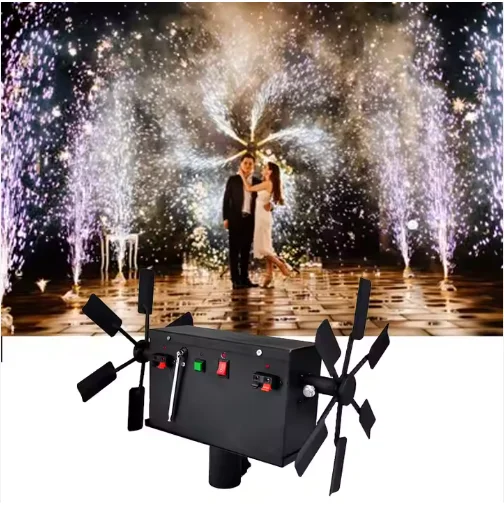 

Rotating Wireless Rotate Fountain Cold Spark Machine with Stand Rack