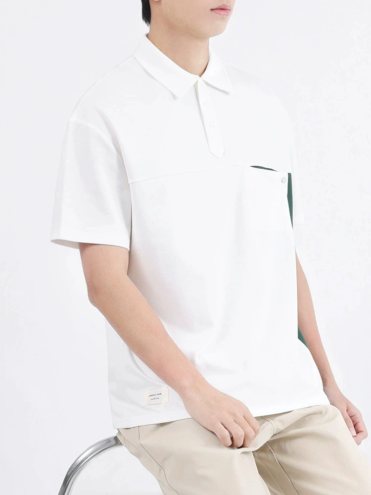 Patchwork Contrast Color Polo Shirts For Men Knitted Designer Summer Quality Cotton Blends Comfortable Fashion Camisas De Hombre