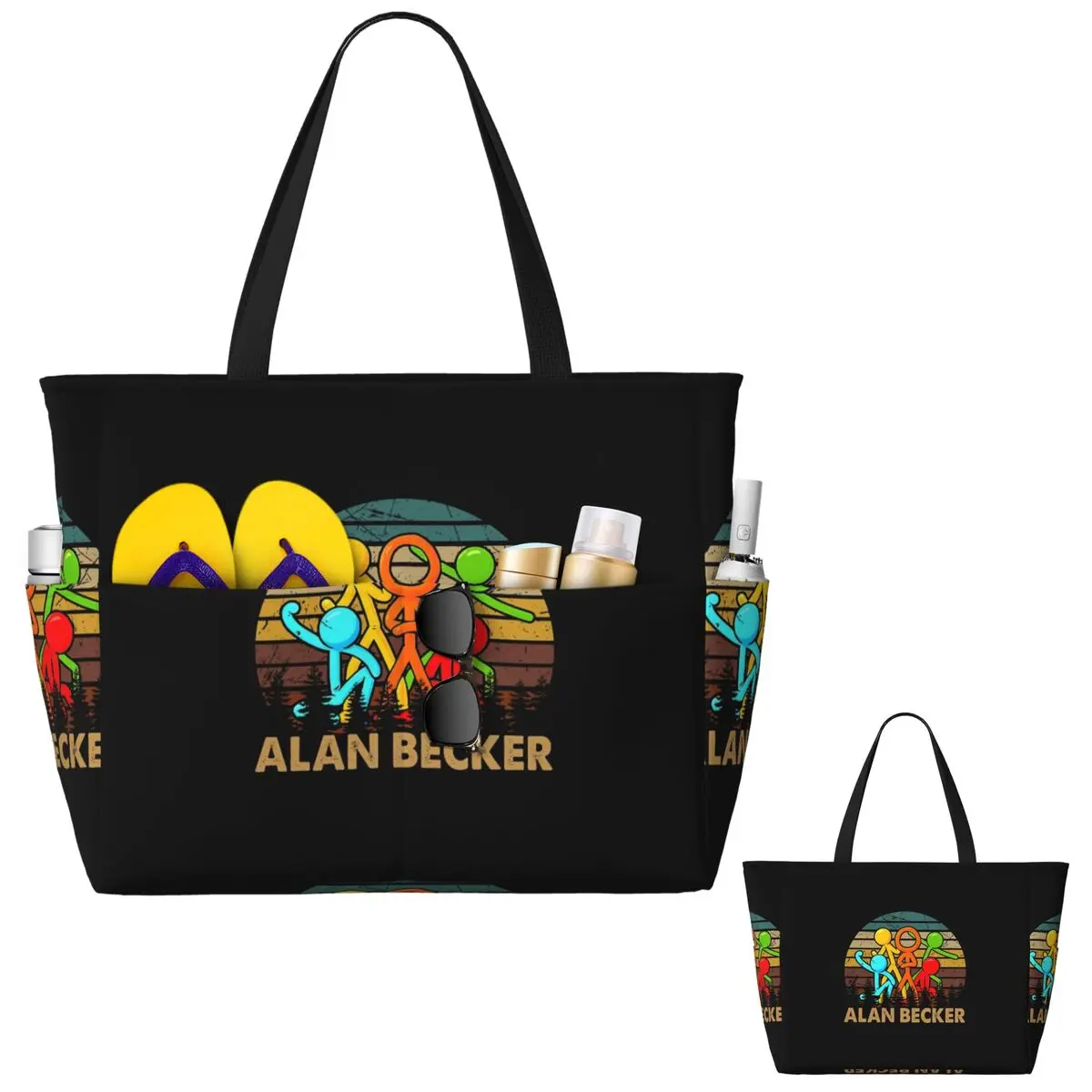 Ретро Love Animatiors Alan Design Becker Пляжная большая сумка Спортивная сумка для тренажерного зала Йога Duffle Большая сумка-тоут Женская дорожная сумка Сумка для фитнеса