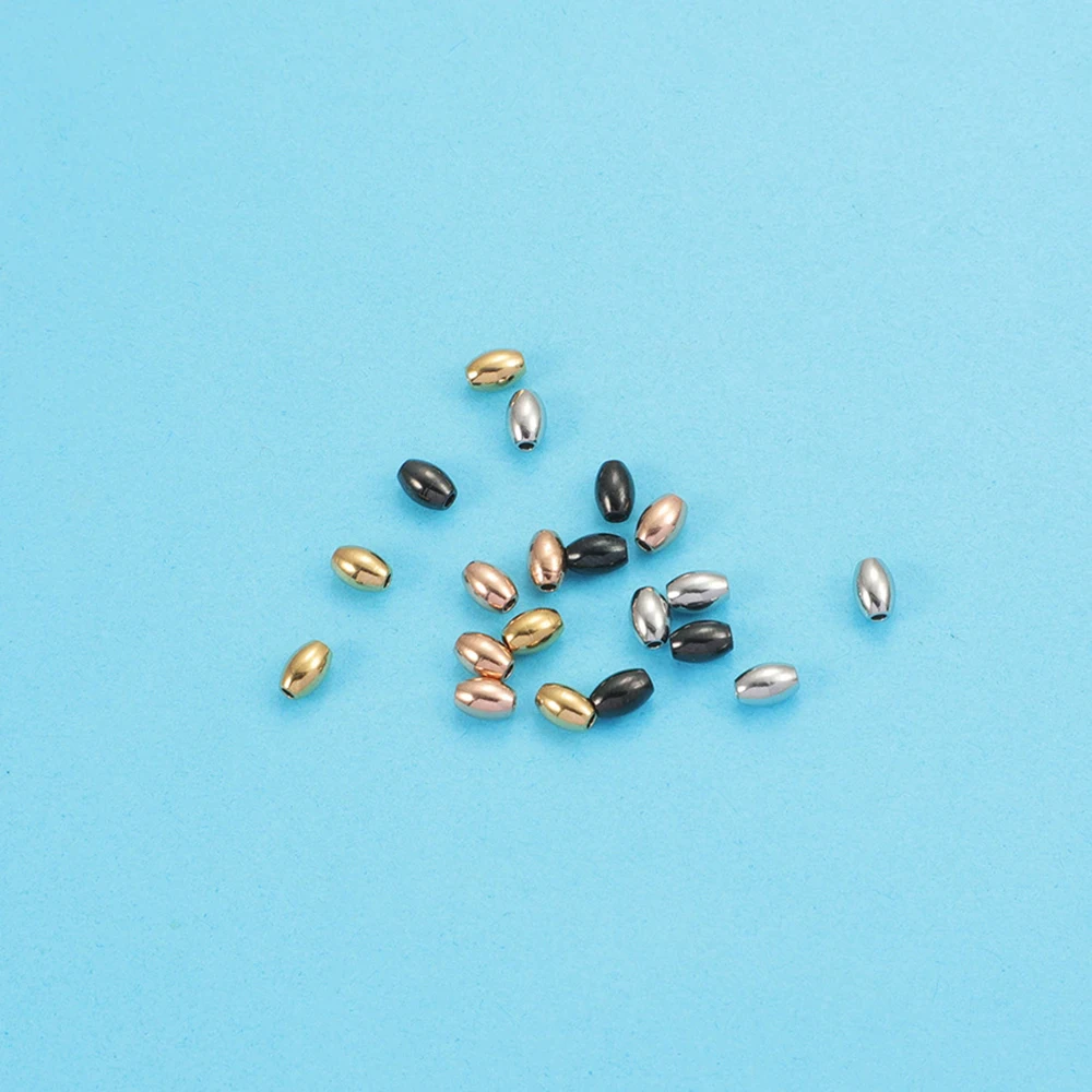 30Pcs/Lot Stainless Steel Small Spacer Beads with 1.3mm Hole Charms For DIY Necklace Bracelet Making Fashion Jewelry Accessories