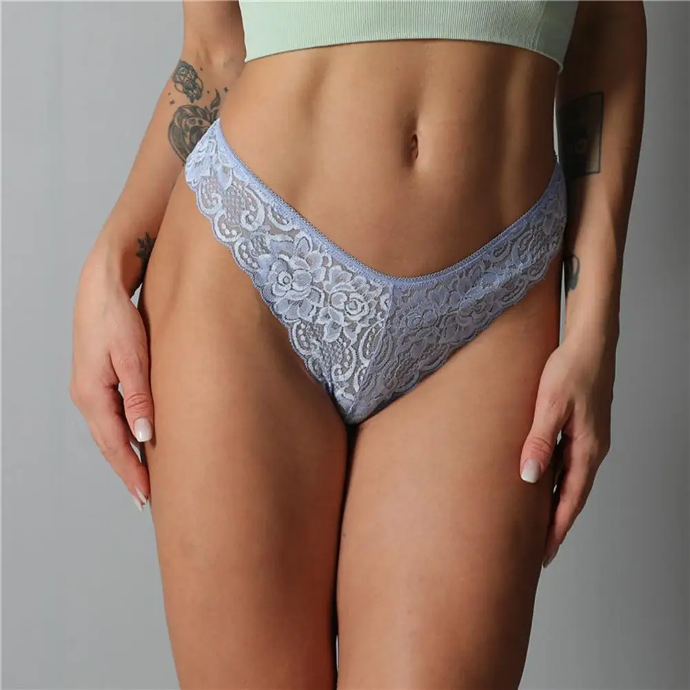 

Women Low Waist Lace Thong Elegant Lace Women's Panties with Breathable Design Low Waist Seamless Underwear for Comfort Style