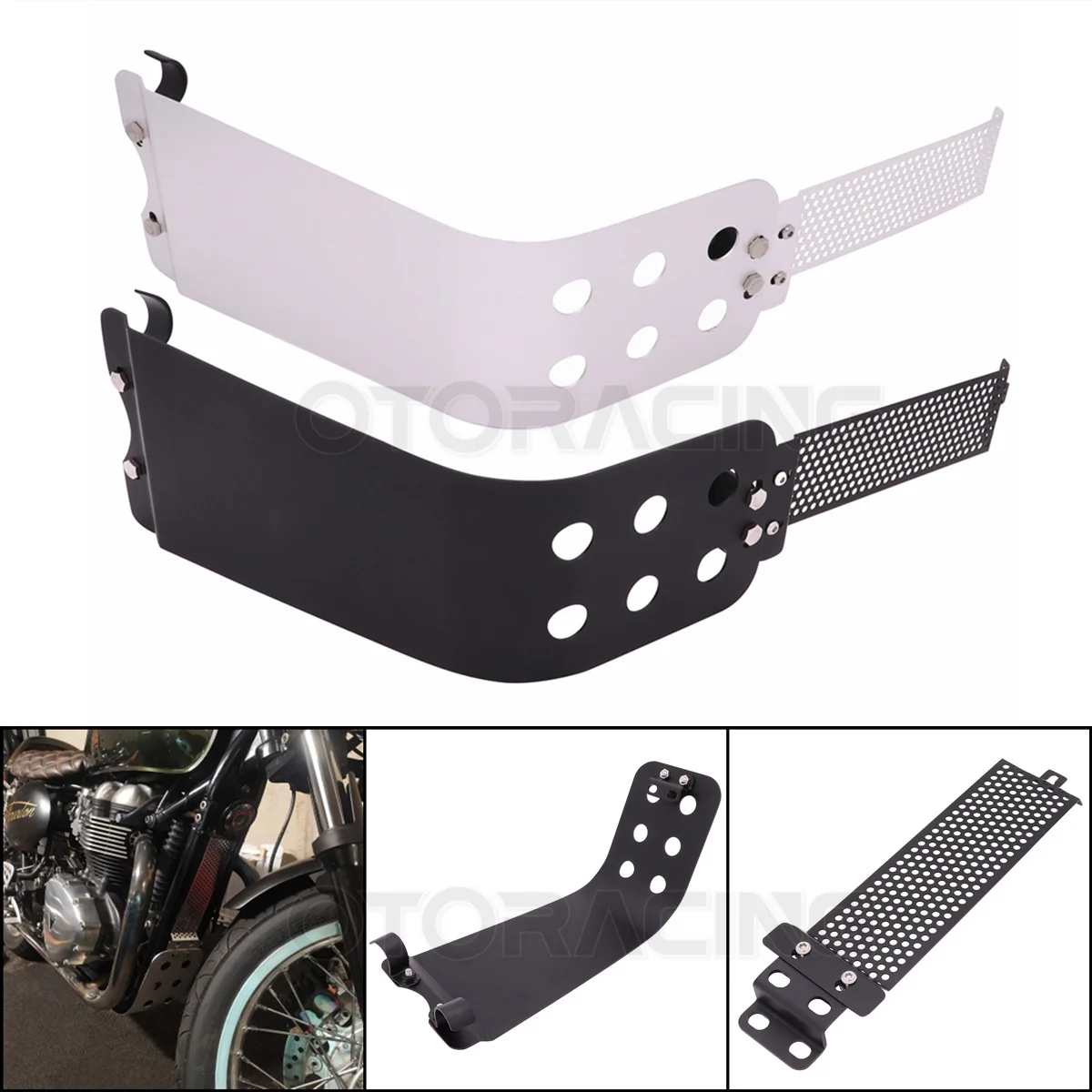 

Motorcycle Engine Guard Bash Skid Plate Oil Cooler Cover For Triumph Bonneville SE T100 Thruxton Scrambler Steve Mcqueen