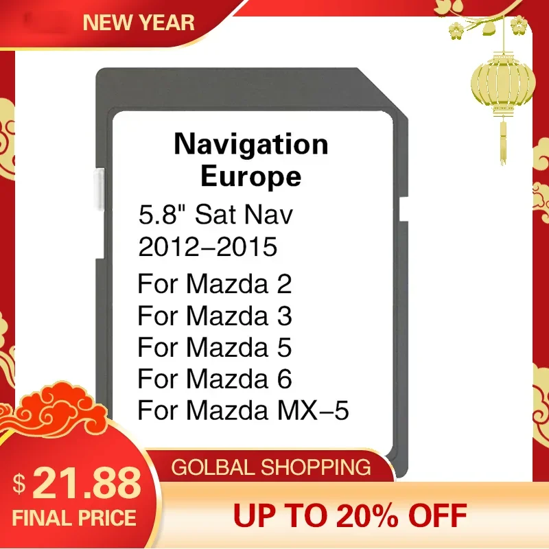 

2023/2024 Version Maps EU UK Navigation SD Card for Mazda 2/3/5/6/MX-5 Car Sat Navi AVN1 GPS Card Update Maps Data 8GB