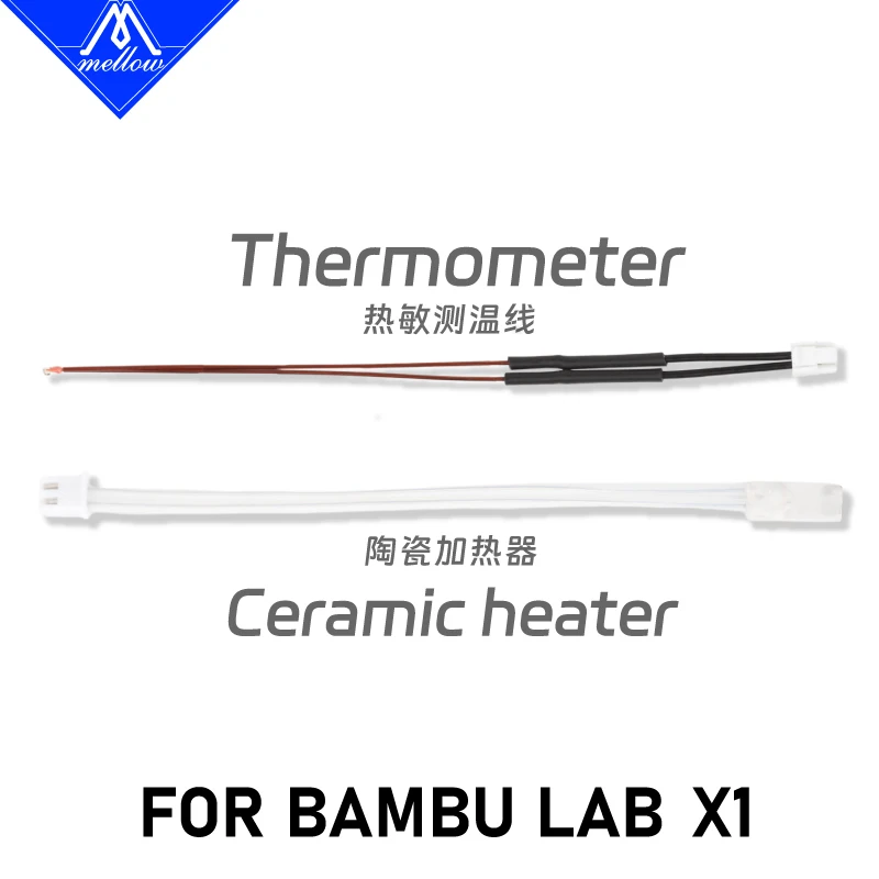 Mellow 1 STKS 24 V 82 W Keramische Cartridge Heater/100 K NTC 3950 Thermistor Voor Bambu Lab X1 X1-Carbon Combo P1P 3D Printer