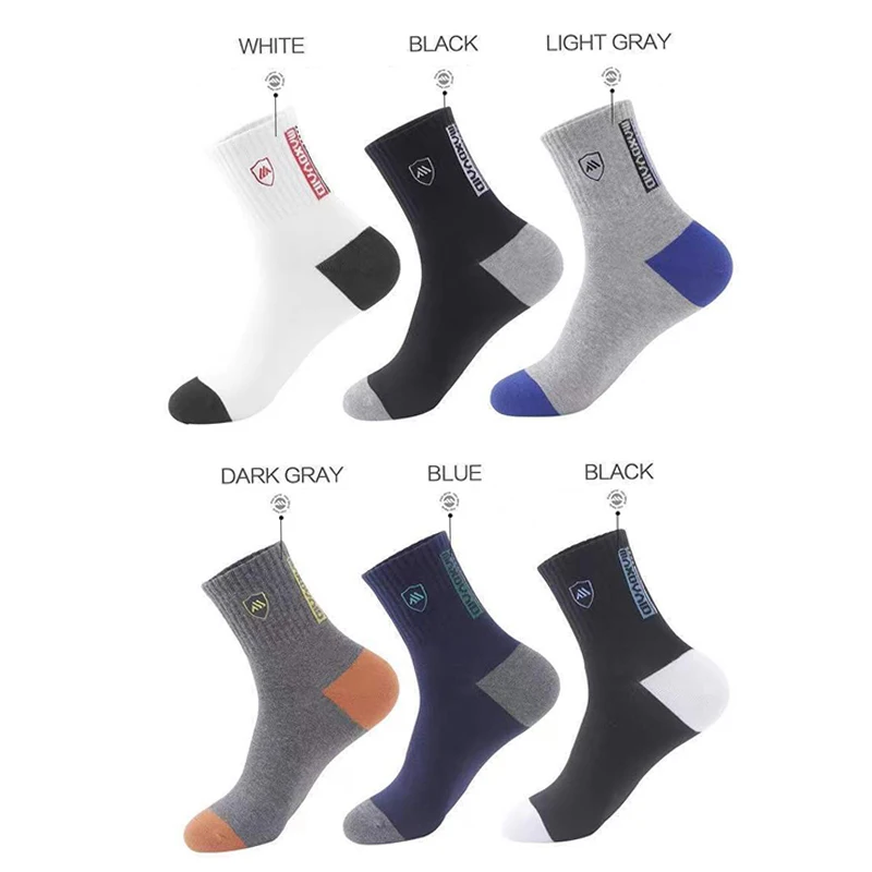 New Autumn And Spring Men\'s Sports Socks Casual Color Matching Thick Warm Breathable High Quality Socks 5 Pairs EU 38-43