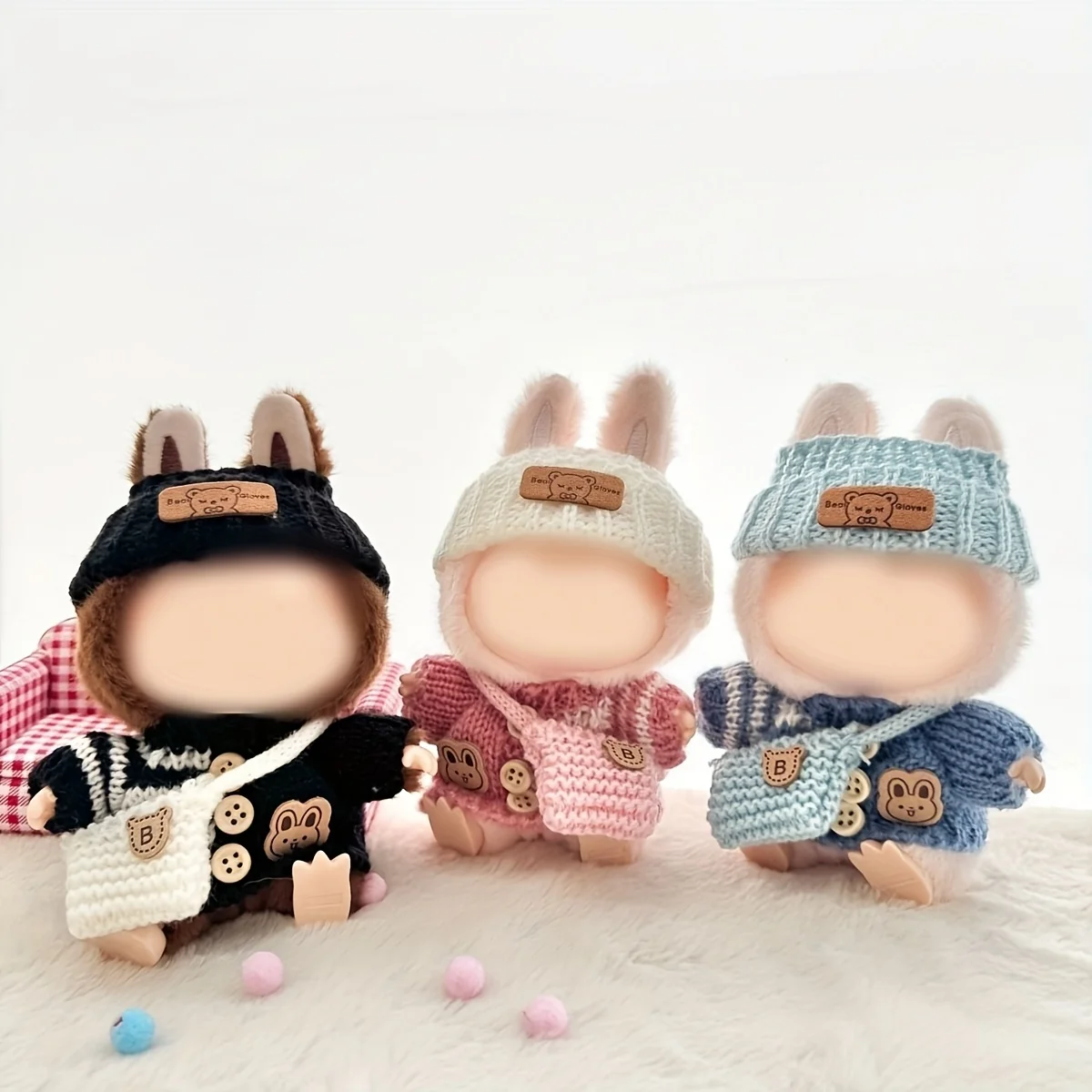 ملابس دمى ل Labubu الزي V1 V2 V3 17 سنتيمتر دمى الجلوس اكسسوارات نظارات الملابس مصمم الاطفال هدية سترة قبعة مجموعة الحقائب #2