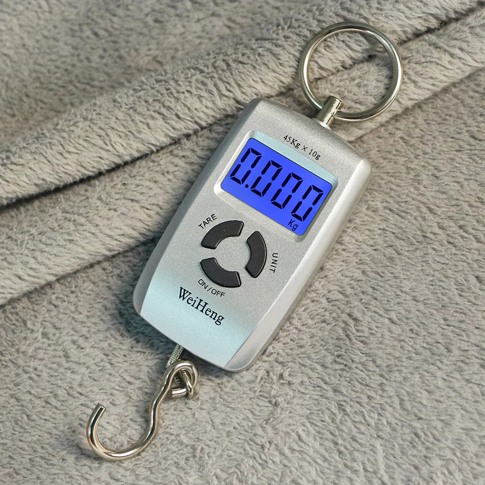Mini-Hängewaage, 45 kg/5 g, tragbare Reisekofferwaage, Gewichtsbalance, elektronische Gewichtung, Angelhaken, Hängewaage, kg Pfund