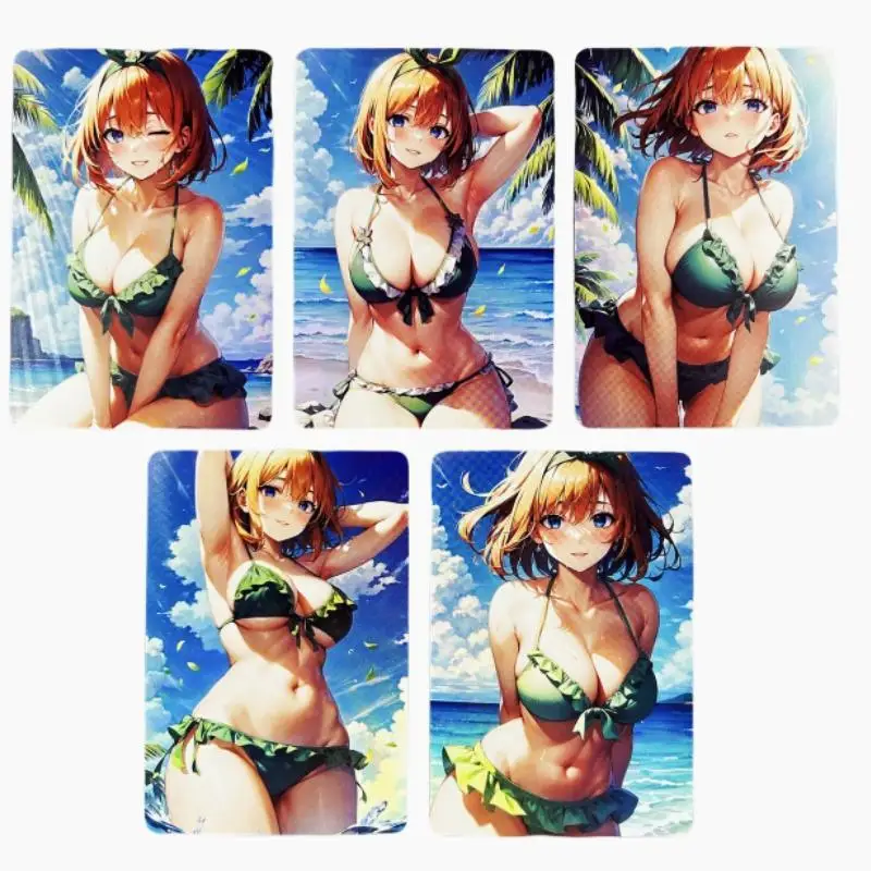 5Pcs/set The Quintessential Quintuplets Acg Refractive Flash Cards Anime Game Characters Collection Cards Toys Gift