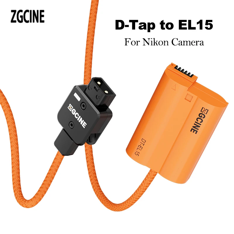 ZGCINE D-Tap to DT-EL15 Dummy Battery Cable For Nikon Camera like Z30 ZFC Z50/ zf Z8 Z6 II Z7 II Z5 D850 D810 D780 D750 D7500