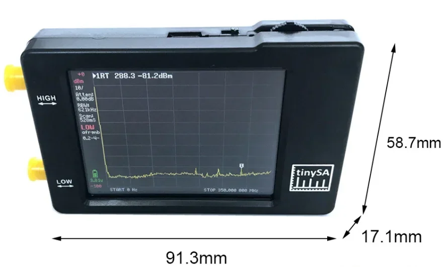 TinySA Handheld Spectrum Analyzer 2.8-inch Touch Screen