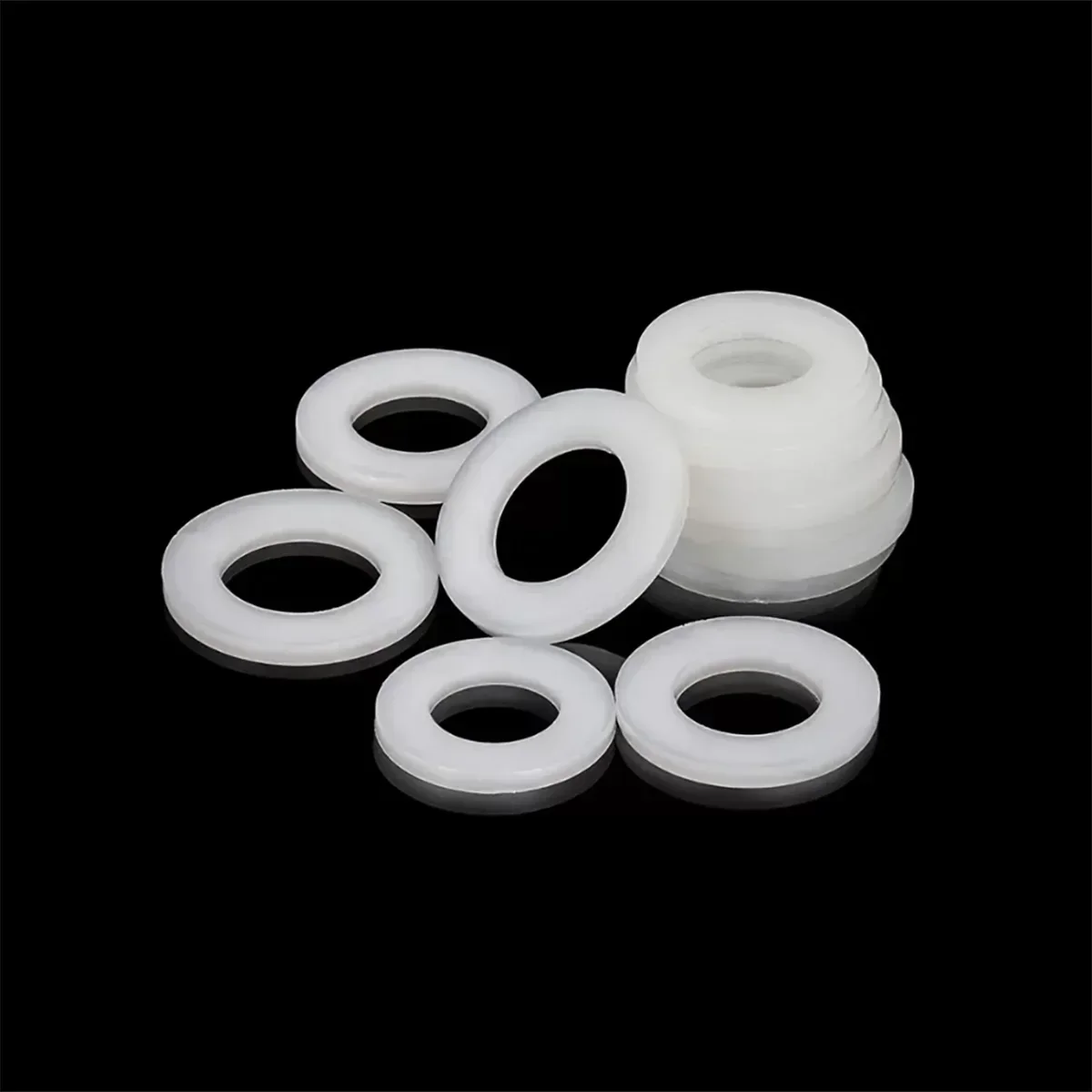 White Nylon Flat Gasket Plastic Circular Isolation Washer M2M4M6M8M10M12M16M18M20